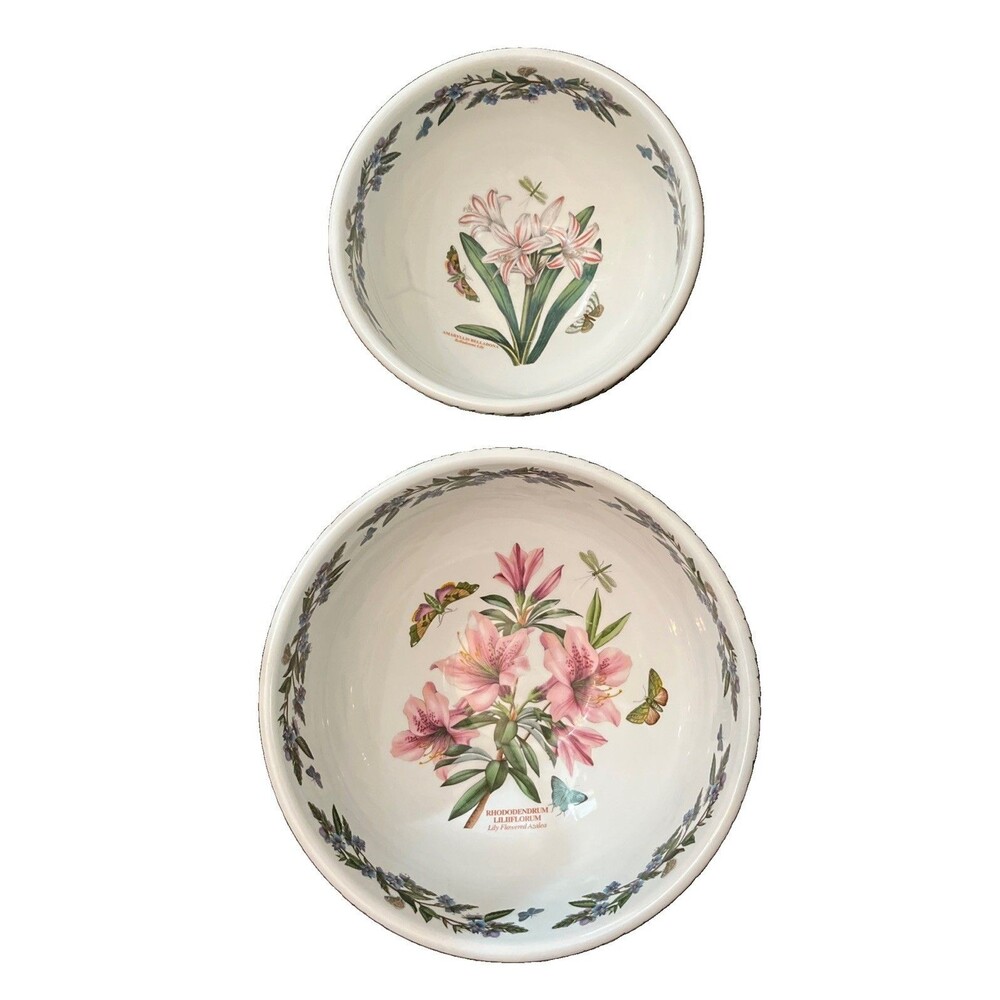 Vtg Portmeirion Botanic Garden 2 Nesting Bowls Made in Britain Large *Read*